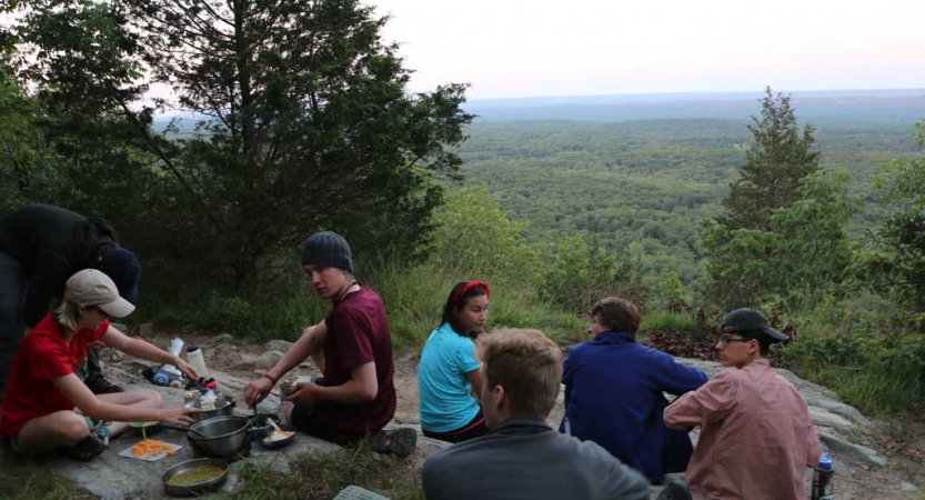 teens learn backpacking skills